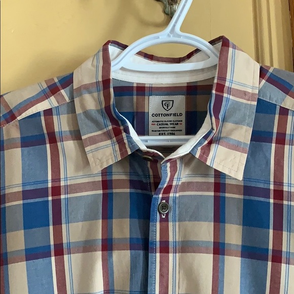 Cottonfield Casual Plaid Button Down - Large - Picture 2 of 4